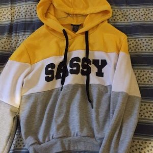 A crop hoodie
